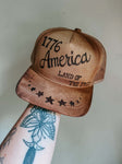 Patriotic 4th of July Tan Trucker Hat