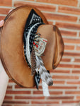 Hand Burned Wide Brim Fedora | Western, cowgirl, Lainey Wilson, boho, hippie, sunflower, floral, matches, playing card, feather, derby
