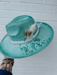 Custom Hand Burned Wide Brim Fedora Hat | Paisley, Lainey Wilson, Chain, Hippie, Derby, Floral, Pearl, Western, Concert, Suede, Adjustable