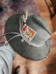 Hand Burned Wide Brim Olive Green Fedora Hat | Floral, Flower, Greenery, Cowgirl, Cowboy, Card, Lainey Wilson, Western, Boho, Hippie