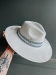 Custom Bridal Wide Brim Fedora Hat | Wedding Engagement Bride Mrs White Pearl Silk Elopement Gift Boho Hippie Country Cowgirl