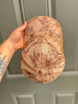 Hand Burned Custom Baseball Trucker Hat Cap | Longhorn Cow Skull Sunflower Floral Tan Summer Concert Floral Lainey Wilson Boho Cowgirl