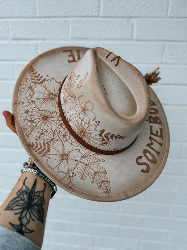Jellyroll Music Custom Wide Brim Fedora Hat | Lainey Wilson, Western, Country, Cowgirl, Cowboy, Concert, Festival, Hippie, Lainey Wilson