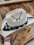 Black and White Cowboy Suede Hat | nascar NRO derby cards poker Las Vegas western lainey wilson Nashville party concert country