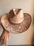Cheetah Leopard Print and Flowers Cowgirl Hat |