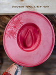 Pink sugar skull wide brim suede fedora hat | floral, concert, Halloween, skull, marigold, festive, derby,