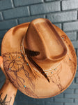 Bull Steer Skull Cowboy hat with turquoise dreamcatchers | feathers, custom, western, country, southwest, concert,
