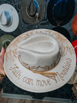 Mountains Colorado Custom Wide Flat Brim Fedora Hat | Boho Hippie Concert Summer Western Country Winery Bridal Derby Rodeo Cowgirl