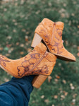 Custom Burned Boots | Booties, Fall, Designed, Chunky, Festival, Boho, Country, Chic, Hippie, Cowgirl, Concert, Winery, Bridal, Western