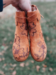 Custom Burned Boots | Booties, Fall, Designed, Chunky, Festival, Boho, Country, Chic, Hippie, Cowgirl, Concert, Winery, Bridal, Western