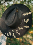 Halloween Gothic Black Wide Brim Fedora Hat | Halloween Fall Lainey Wilson Spooky Witchy gold chain Festival Concert Art grunge