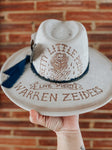 Warren Zeiders Pretty Little Poison White and Blue Wide brim fedora hat | concert country western music cowgirl cowboy festival skull rock