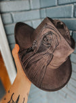 Grim reaper Themed Wide Brim Fedora Hat | Halloween Fall Lainey Wilson Spooky Witchy grey gray black Festival Concert Art Movie