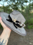 Skull Themed Wide Brim Fedora Hat | Halloween Fall Lainey Wilson Spooky Witchy black white Festival Concert Art gift grunge gothic