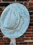 I am the storm Themed Wide Brim Fedora Hat | Fall Lainey Wilson  black white grey gray Festival Concert Art Movie she whispers back