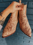 Custom Burned Boots | Booties, Fall, Designed, Chunky, Festival, Boho, Country, Chic, Hippie, Cowgirl, Concert, Winery, Bridal, Western