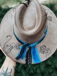 Coraline Themed Wide Brim Fedora Hat | Halloween Fall Lainey Wilson Spooky Witchy purple black white green Festival Concert Art Movie