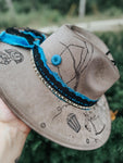 Coraline Themed Wide Brim Fedora Hat | Halloween Fall Lainey Wilson Spooky Witchy purple black white green Festival Concert Art Movie