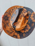 Hand Burned Custom Cowboy Hat | Floral, Flower, Sunflower, Summer, Derby, Concert, Lainey Wilson, Festival, Cowgirl, Country